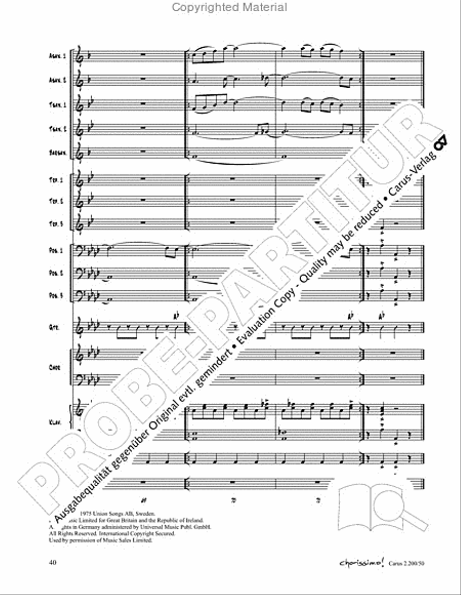 Chorissimo. Instrumentale Begleitarrangements fur Small Bigband, Vol. 3 Big Band scores gallery preview page 38