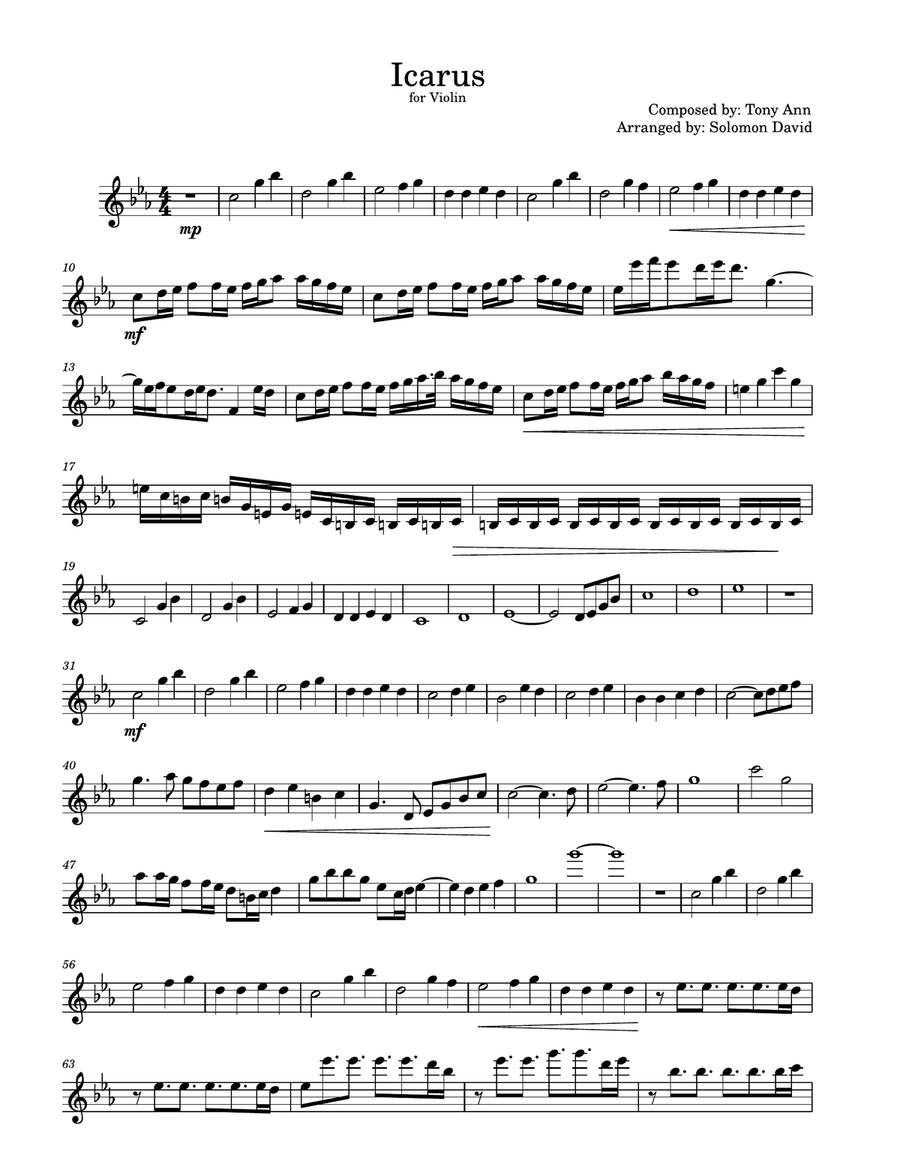 Icarus Violin Solo scores gallery preview page 1