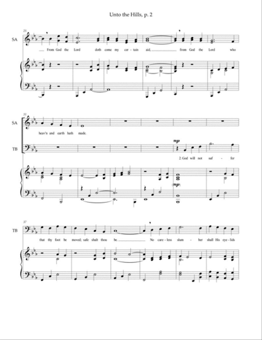 Unto the Hills (Psalm 121) - SATB voices, piano 4-Part scores gallery preview page 4