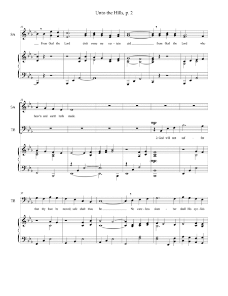 Unto the Hills (Psalm 121) - SATB voices, piano image number null