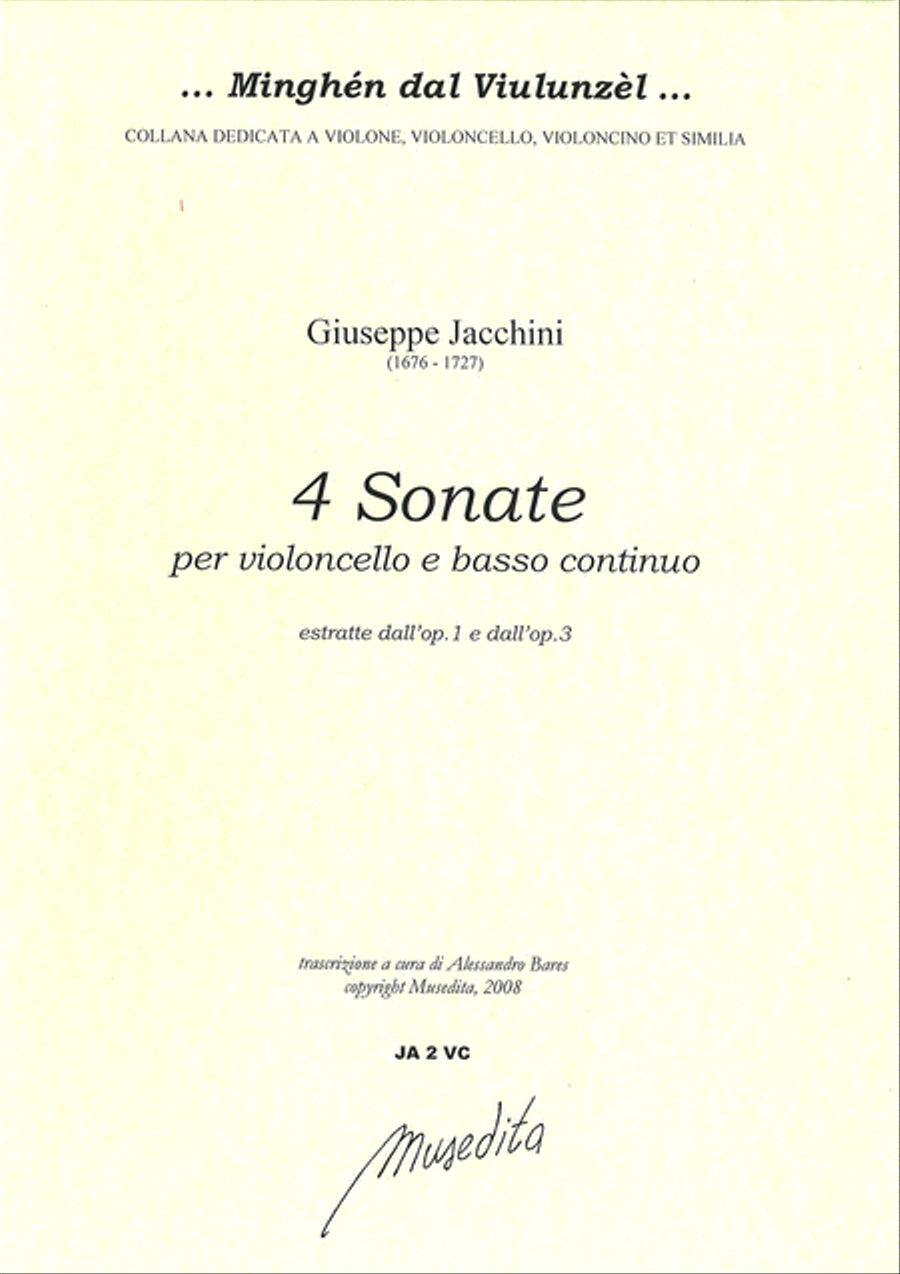 4 Sonate (Bologna, s.a.; Modena, 1697) Cello Solo scores gallery preview page 1