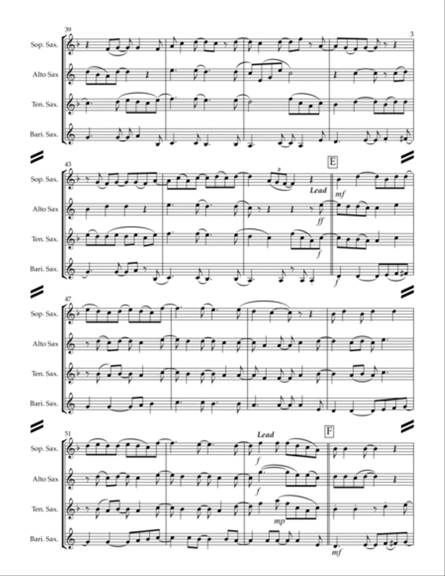 Dancin' In The Moonlight Dancin' In The Moonlight Saxophone Quartet scores gallery preview page 4