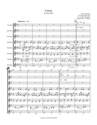 Canon (Pachelbel) (Bb) (Oboe Octet)
