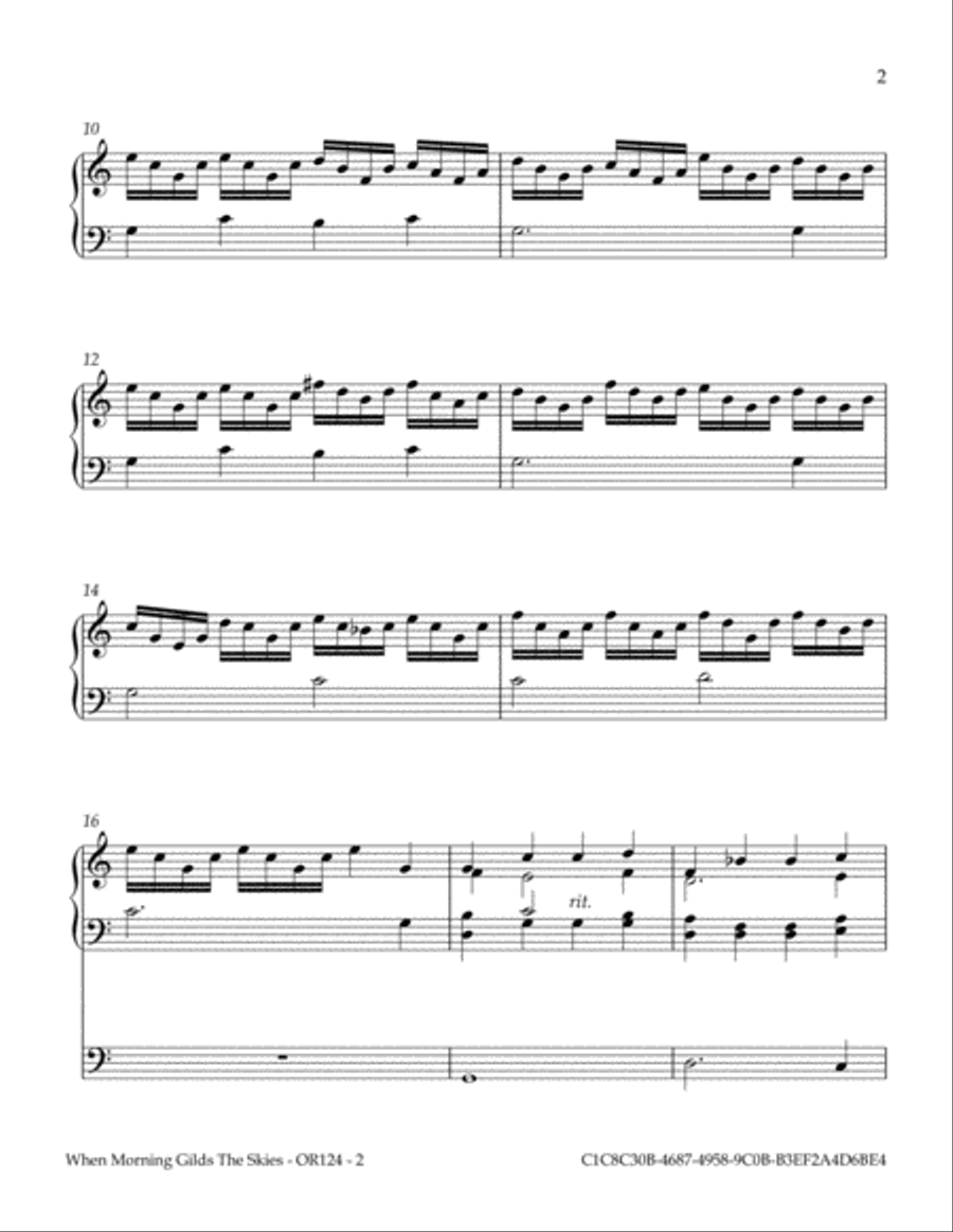 When Morning Gilds The Skies Organ Solo scores gallery preview page 3