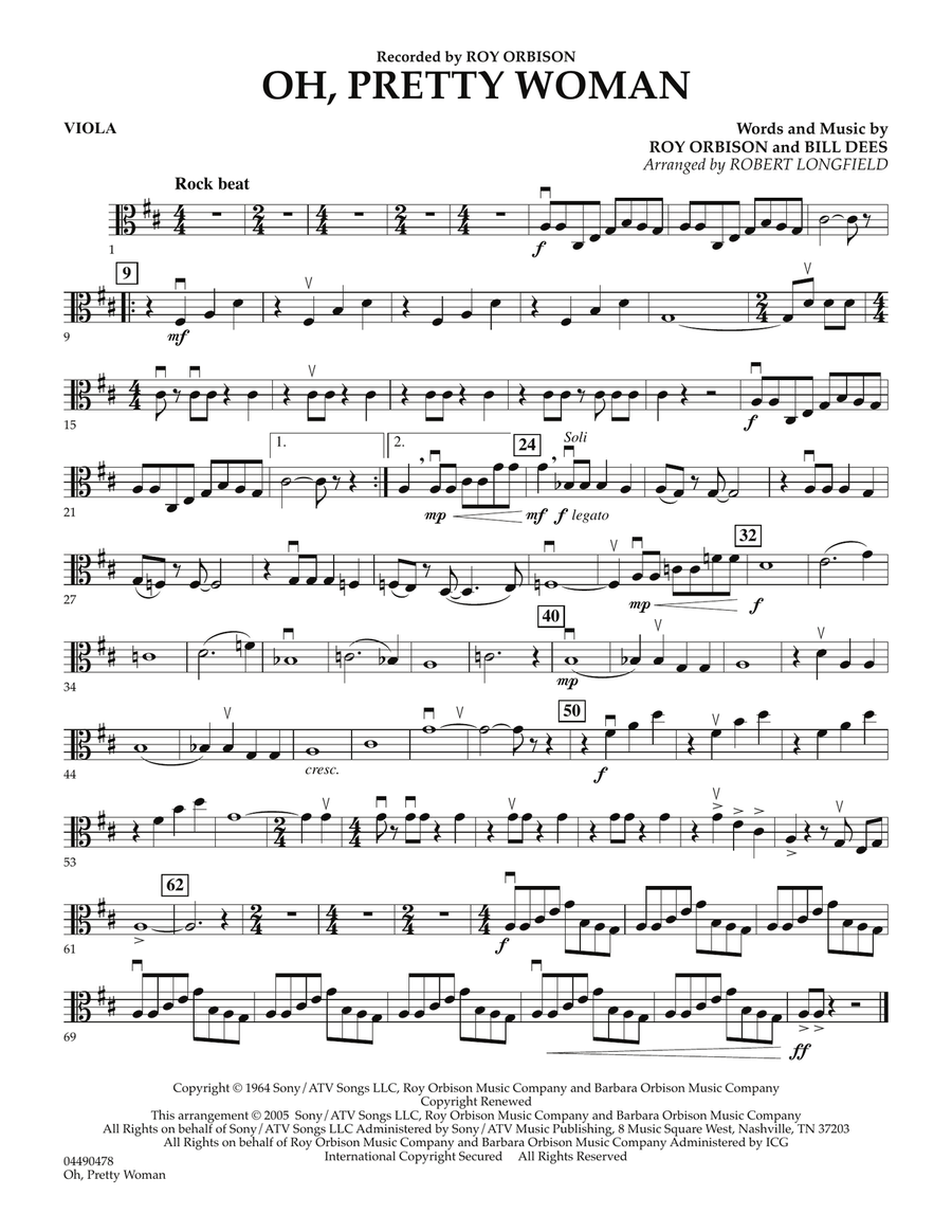 Oh, Pretty Woman - Viola Oh, Pretty Woman - Viola Orchestra scores gallery preview page 1