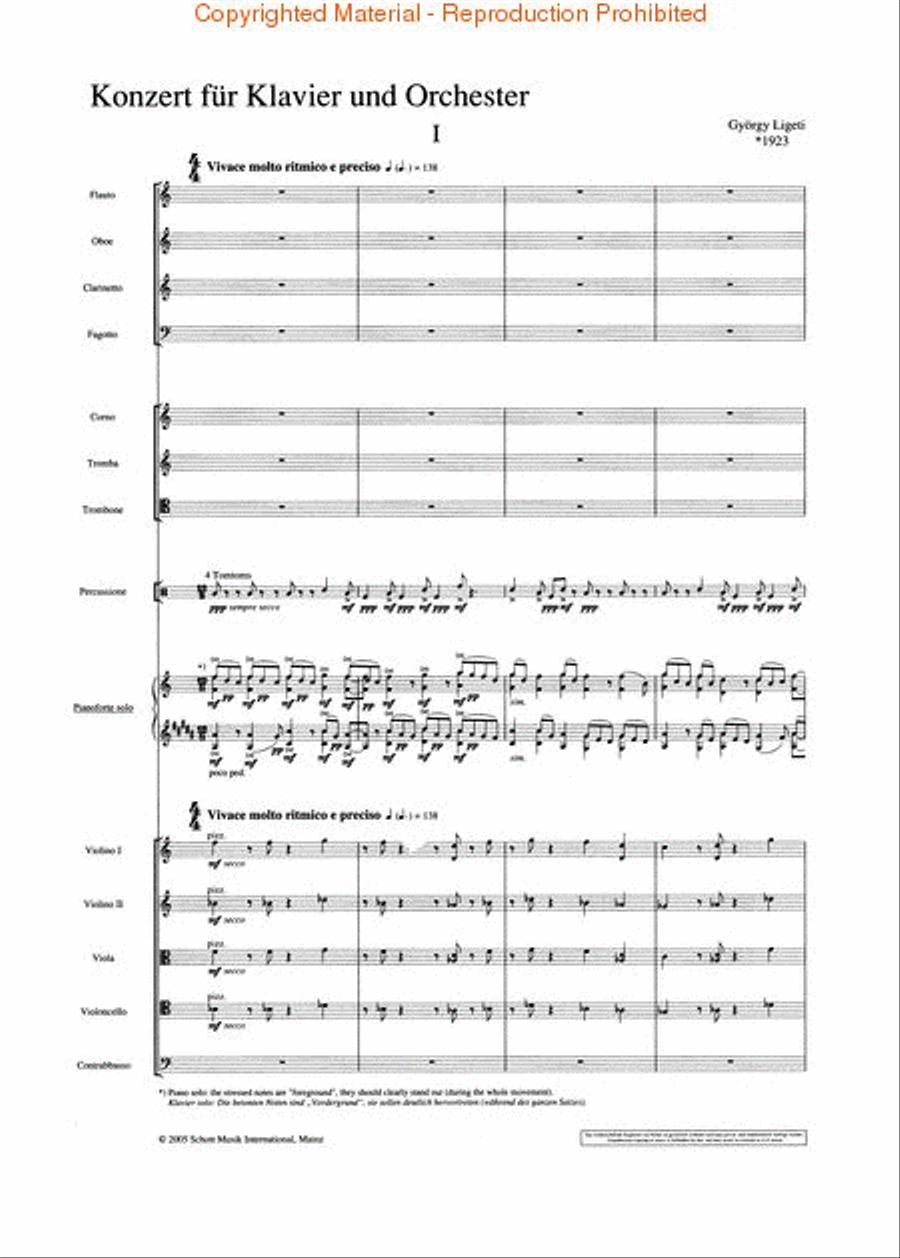 Concerto for Piano and Orchestra (1985-88) by Gyorgy Ligeti
