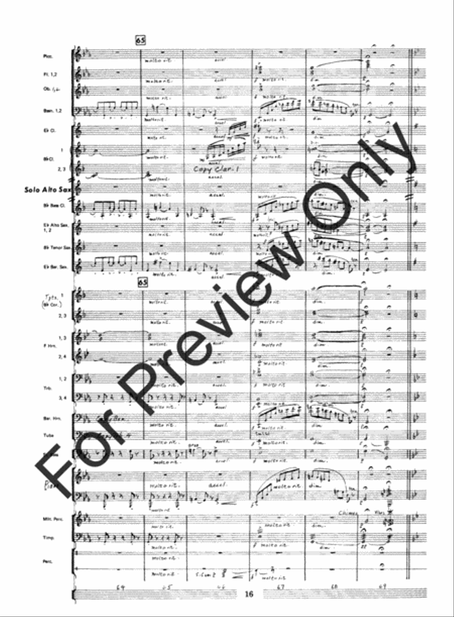Fantasia For Alto Saxophone Concert Band (Score) Concert Band scores gallery preview page 18