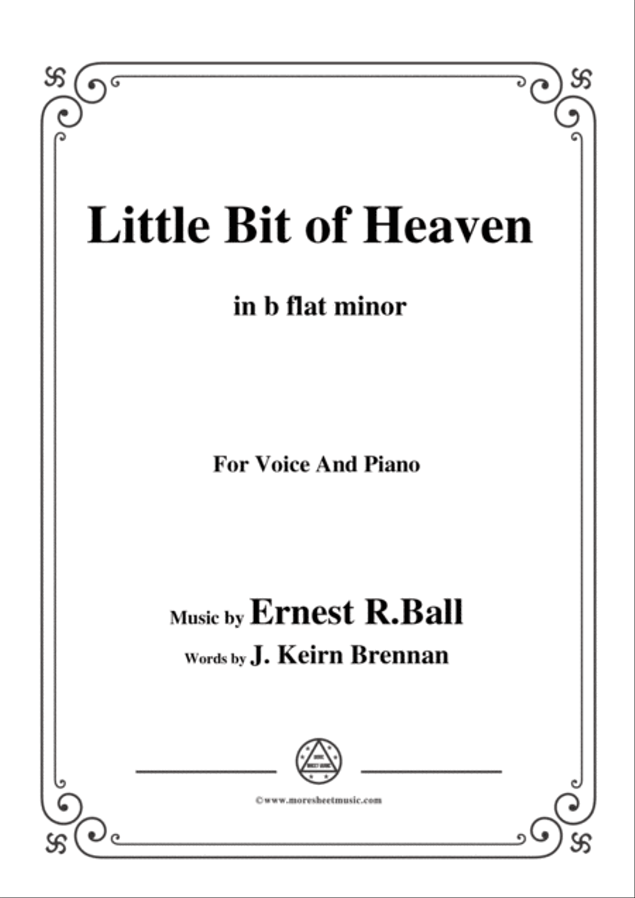 Ernest R. Ball-Little Bit of Heaven,in b flat minor,for Voice and Piano Voice Solo scores gallery preview page 1