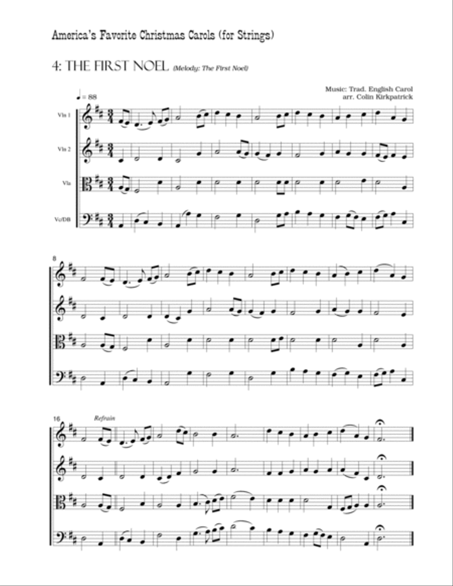 America's Favorite Christmas Carols arranged for Strings String Orchestra scores gallery preview page 6