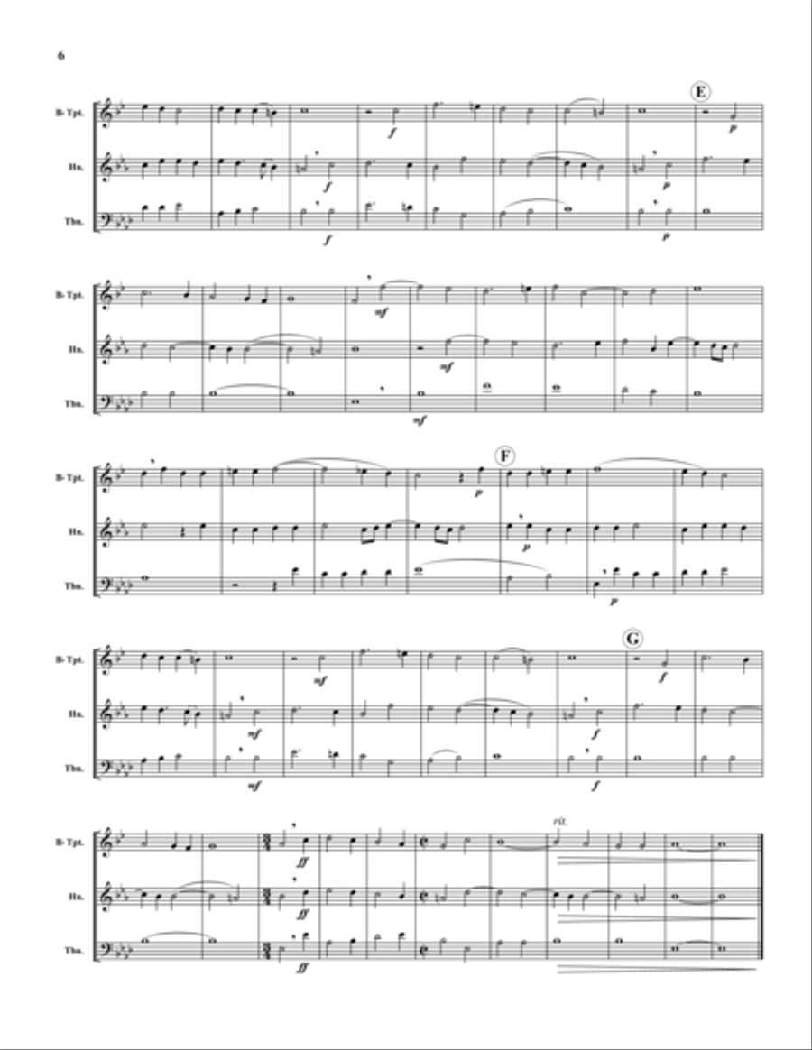 Three English Madrigals Brass Trio scores gallery preview page 6