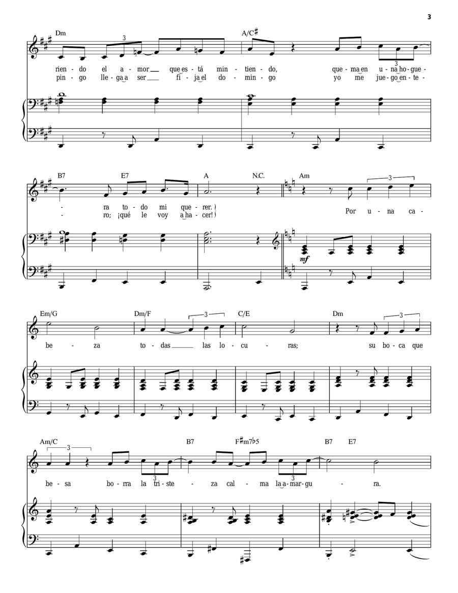 Por Una Cabeza Piano, Vocal scores gallery preview page 3
