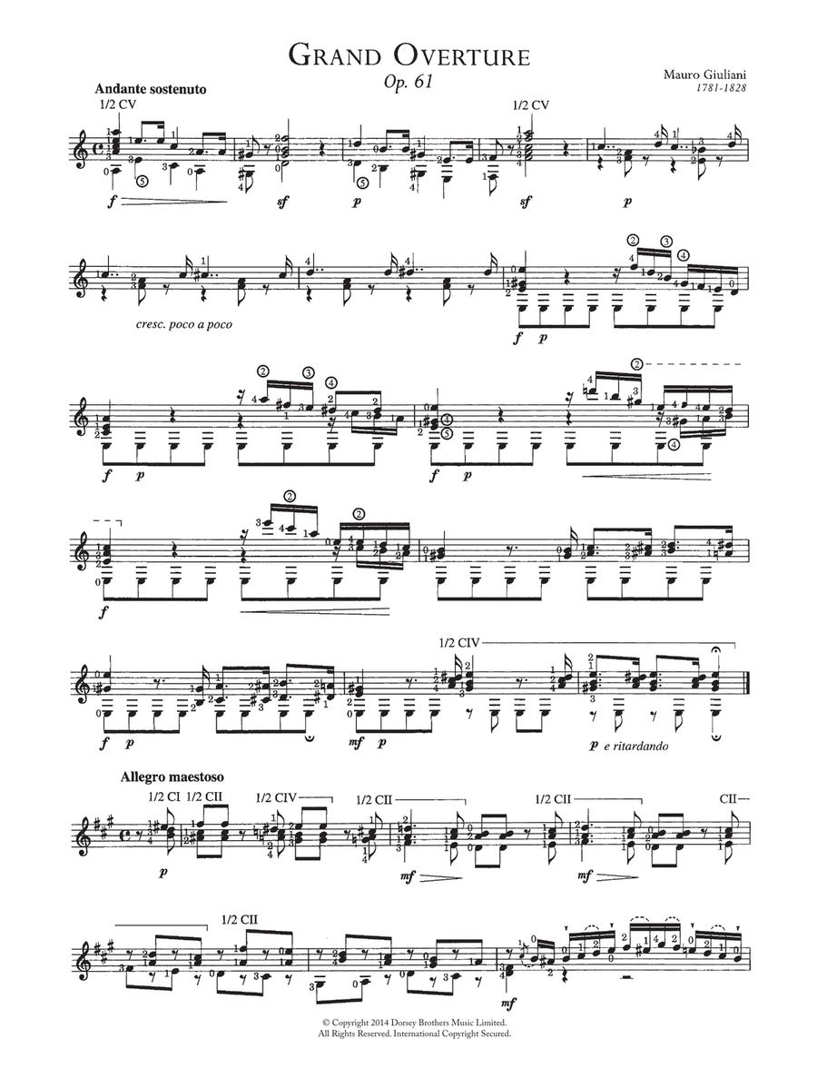 Grande Overture Op. 61 Grande Overture Op. 61 Acoustic Guitar scores gallery preview page 1