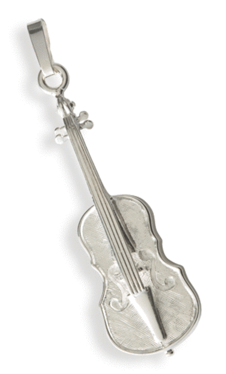 Silver pendant : large violin