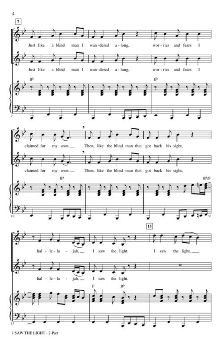 I Saw the Light 2-Part scores gallery preview page 6