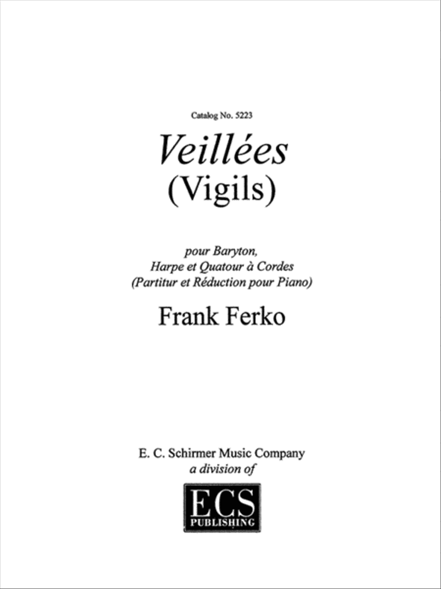 Veillées (Vigils) (Vocal/Full Score) Cello scores gallery preview page 1