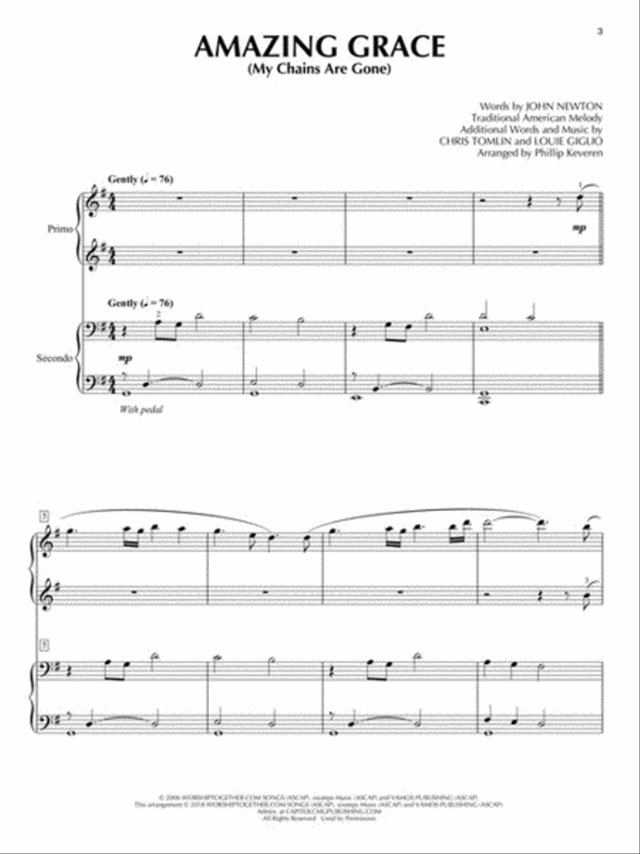 Worship Songs for Two 1 Piano, 4-Hands scores gallery preview page 3