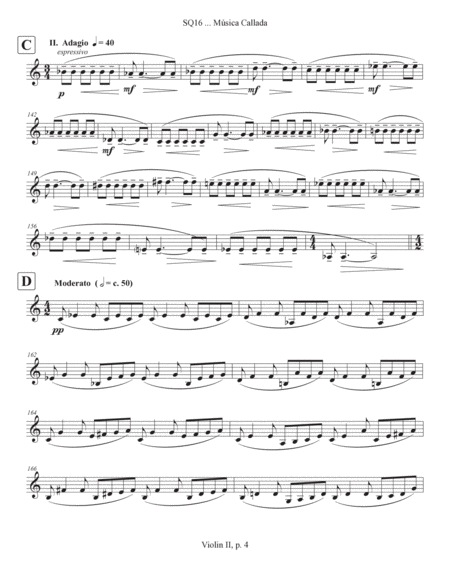 SQ16 ... Música Callada (2022) Violin II part