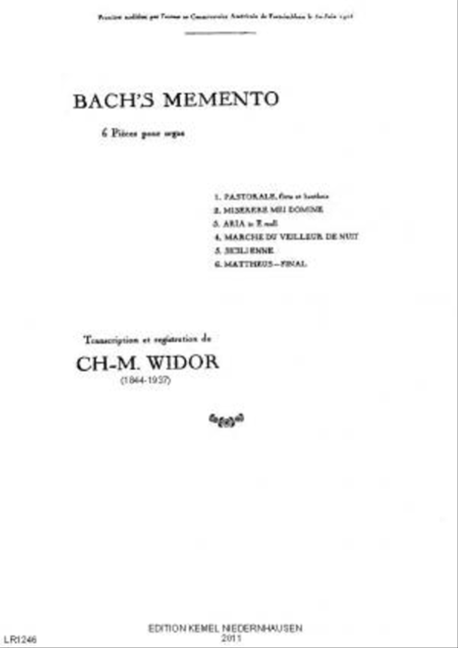 Bach's memento Organ scores gallery preview page 1