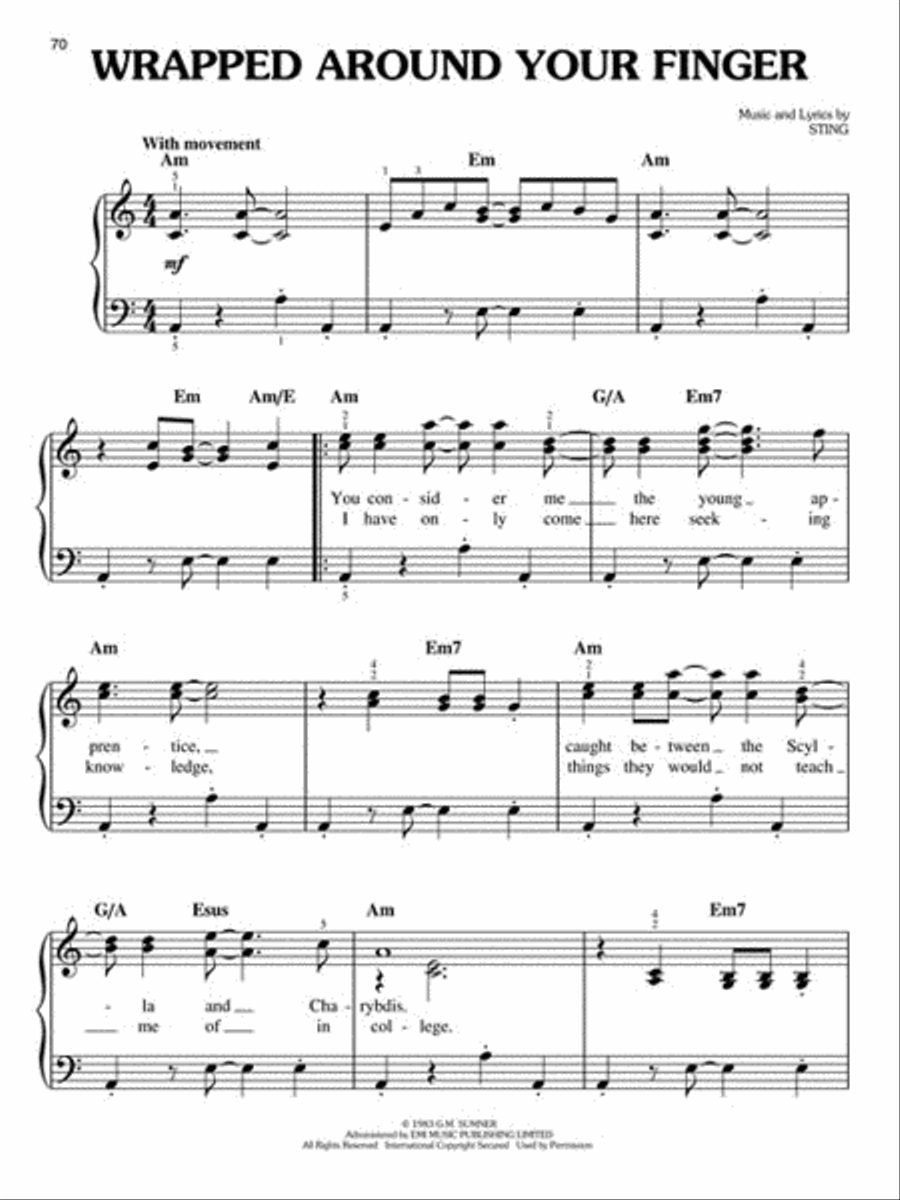 Sting - Easy Piano Collection Easy Piano scores gallery preview page 4
