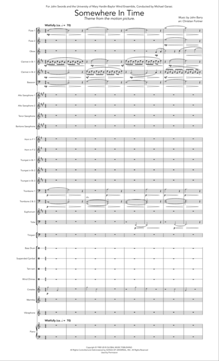 Somewhere In Time Concert Band scores gallery preview page 2