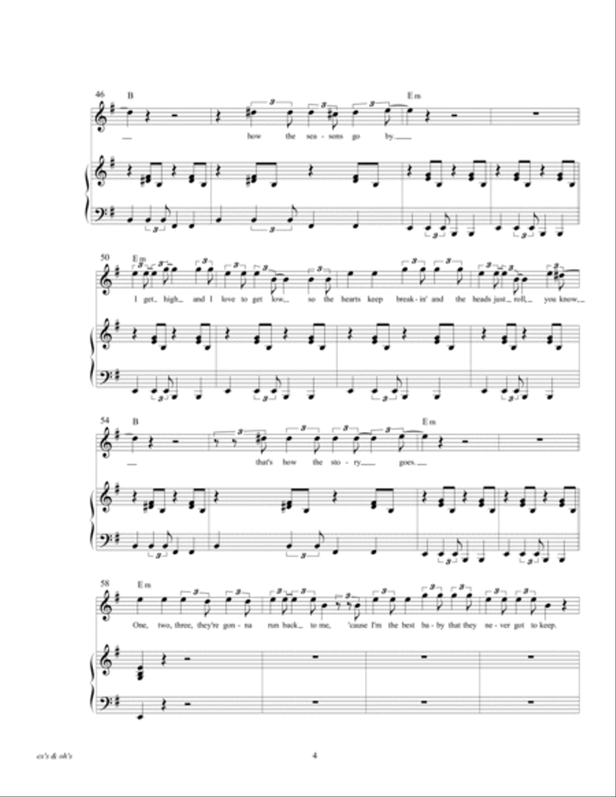 Ex's & Oh's Ex's & Oh's Piano, Vocal, Guitar scores gallery preview page 6