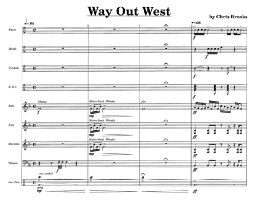 Way Out West w/Tutor Tracks Percussion Ensemble scores gallery preview page 3