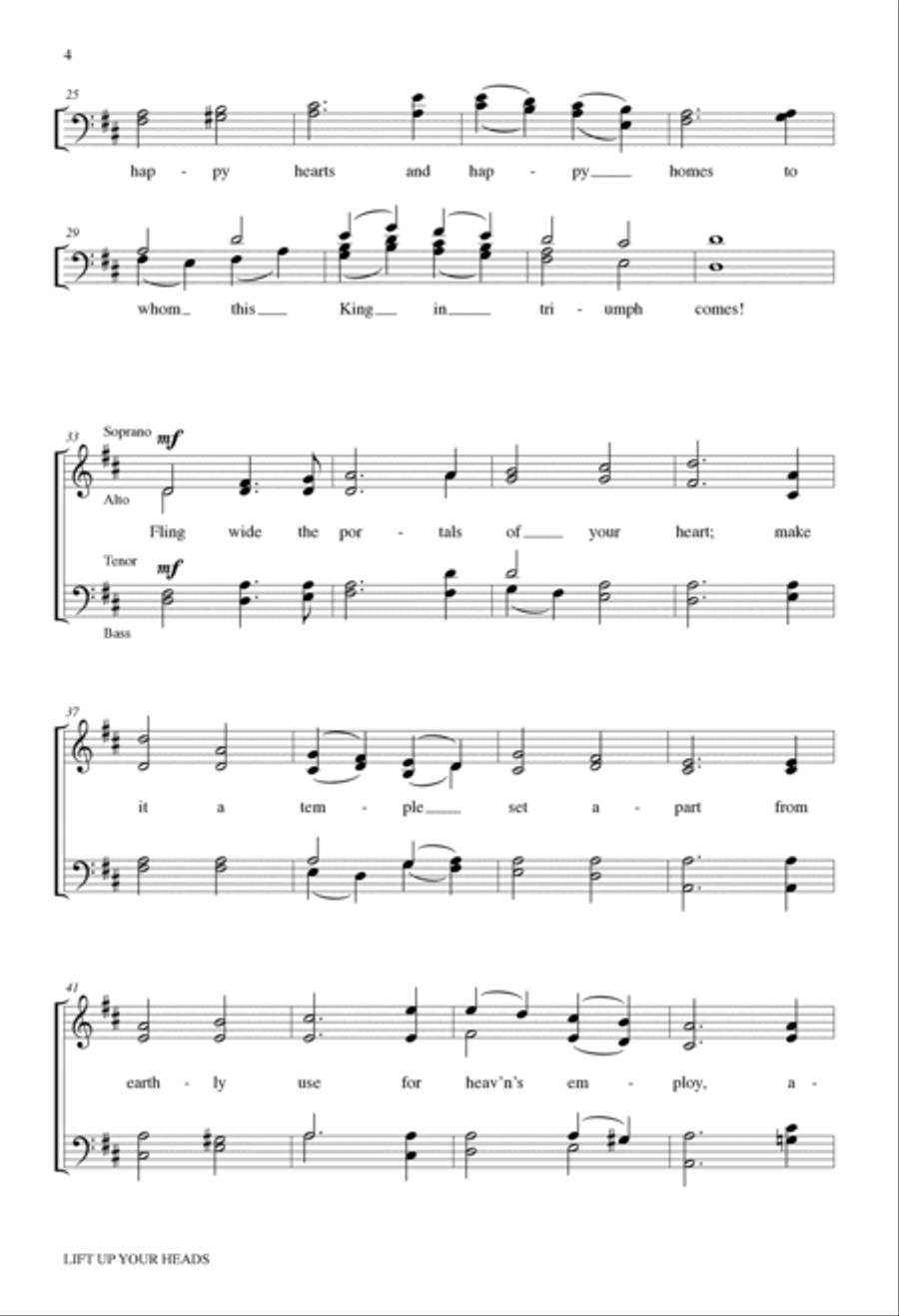 Lift Up Your Heads 4-Part scores gallery preview page 4