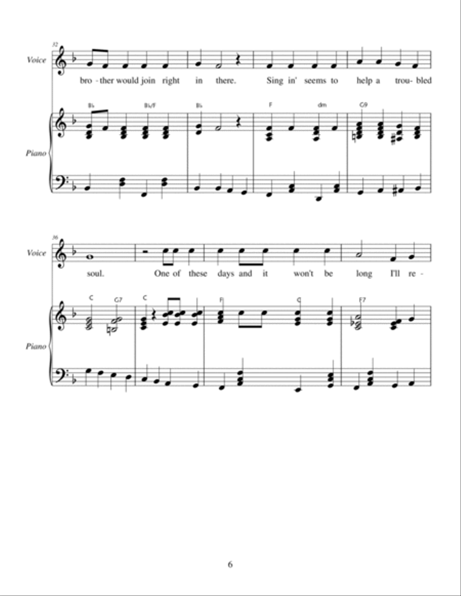 How Can I Keep From Singing medley Piano, Vocal, Guitar scores gallery preview page 6