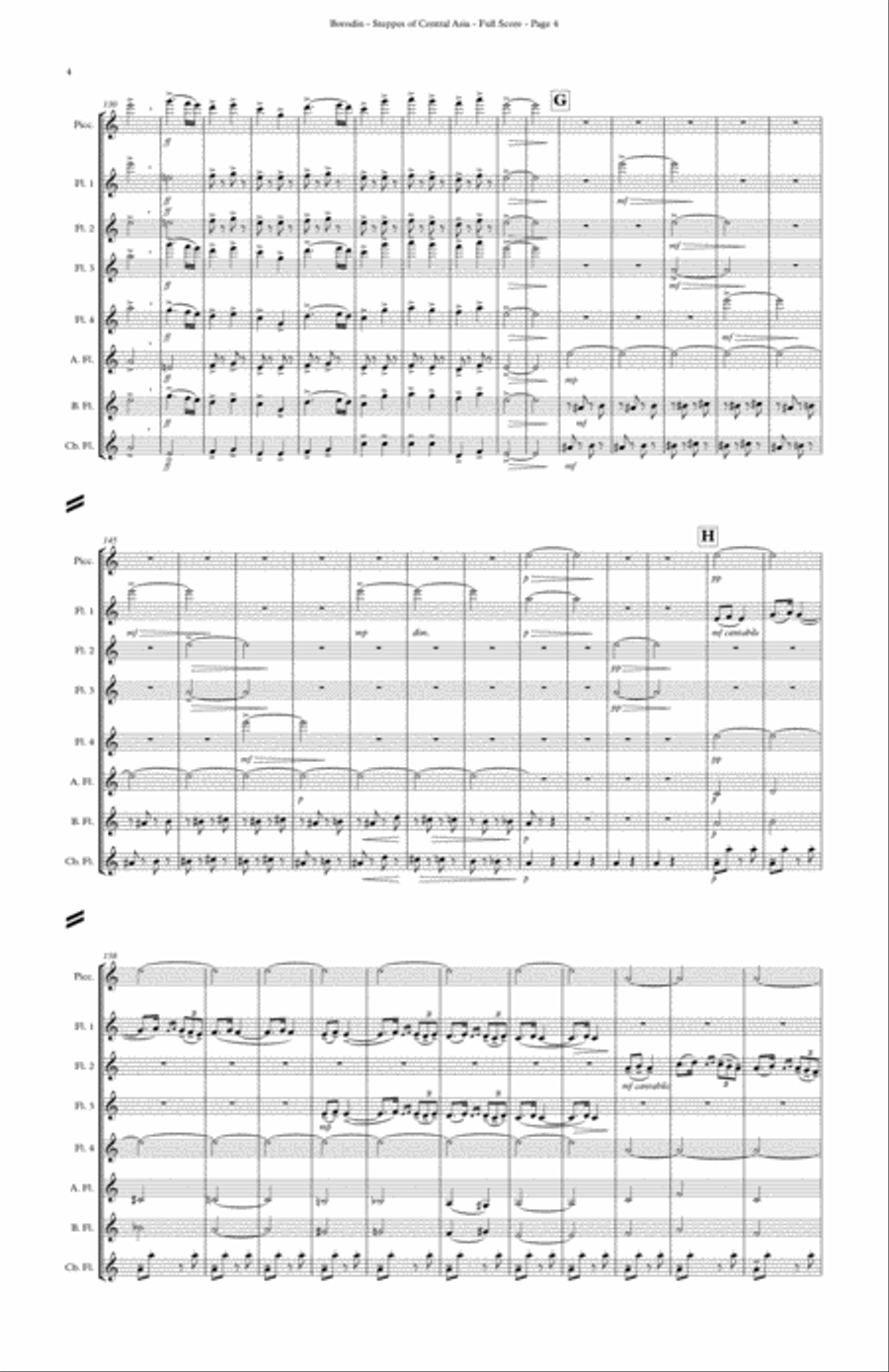 In the Steppes of Central Asia Flute Choir scores gallery preview page 6