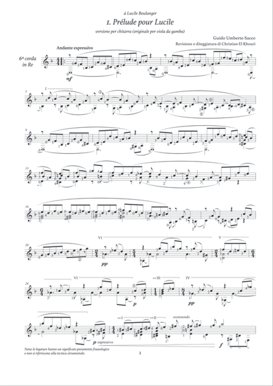 Quatre pièces de la Suite Nocturne Classical Guitar scores gallery preview page 3