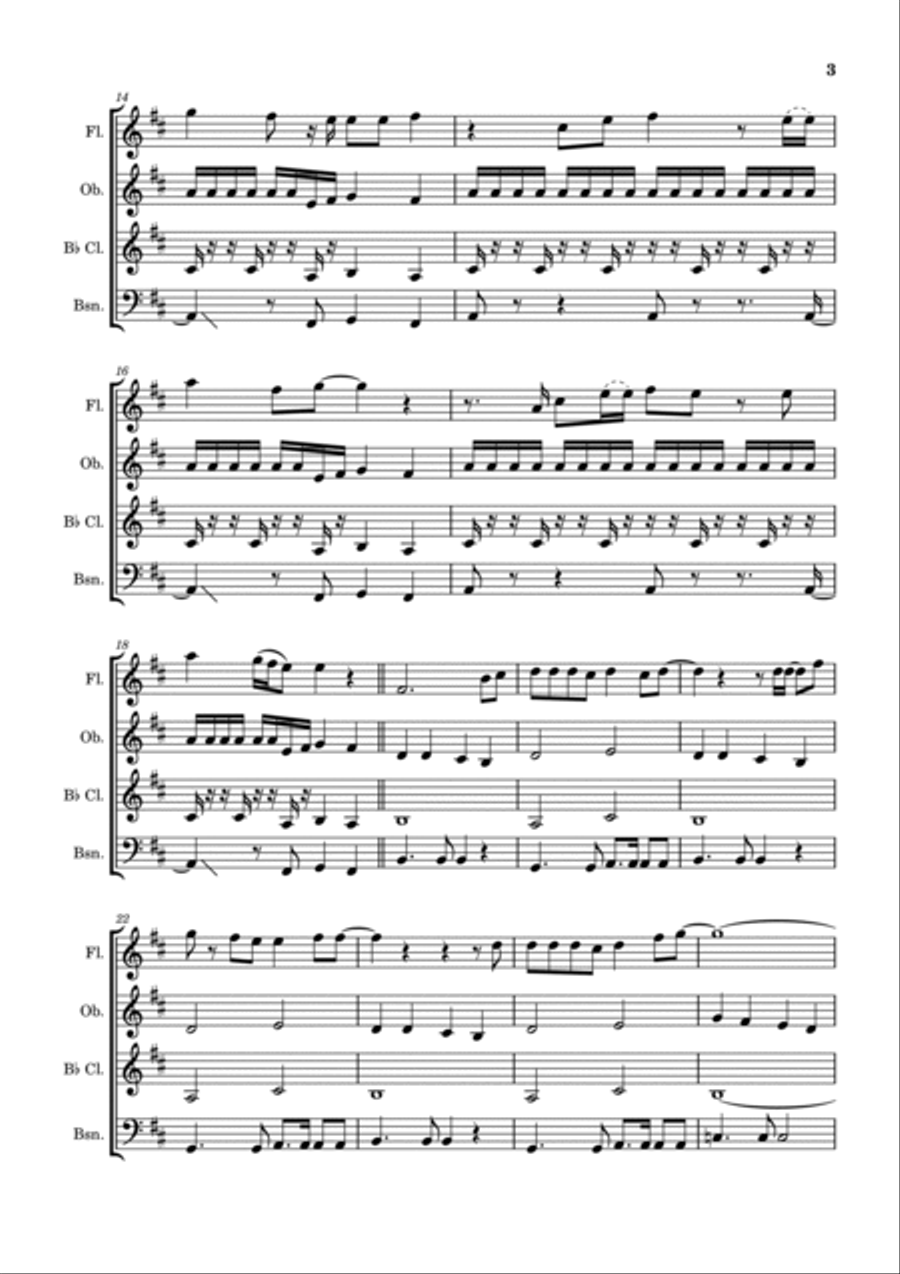 She's A Beauty She's A Beauty Woodwind Quartet scores gallery preview page 4