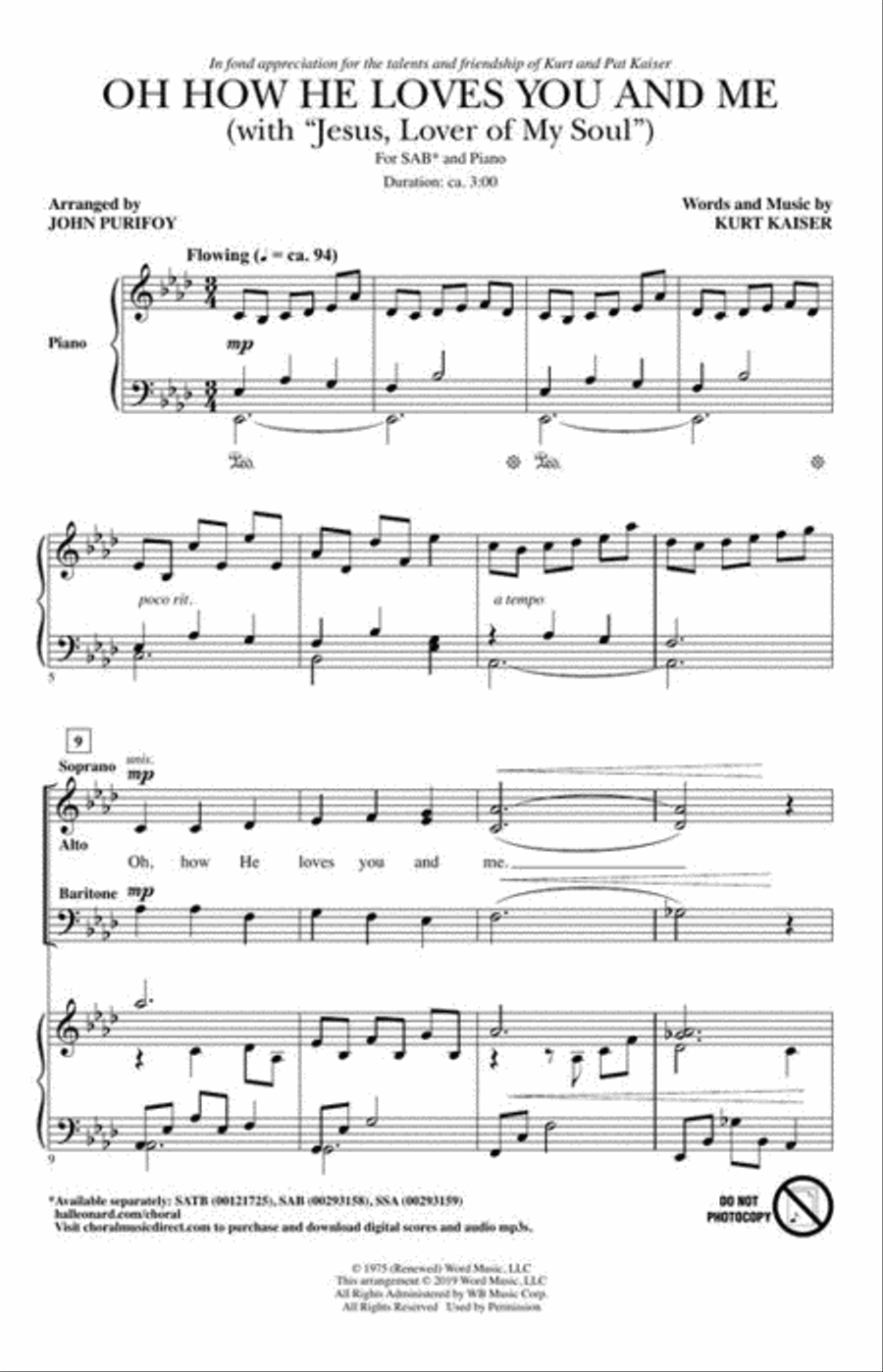 Oh How He Loves You and Me 3-Part scores gallery preview page 3