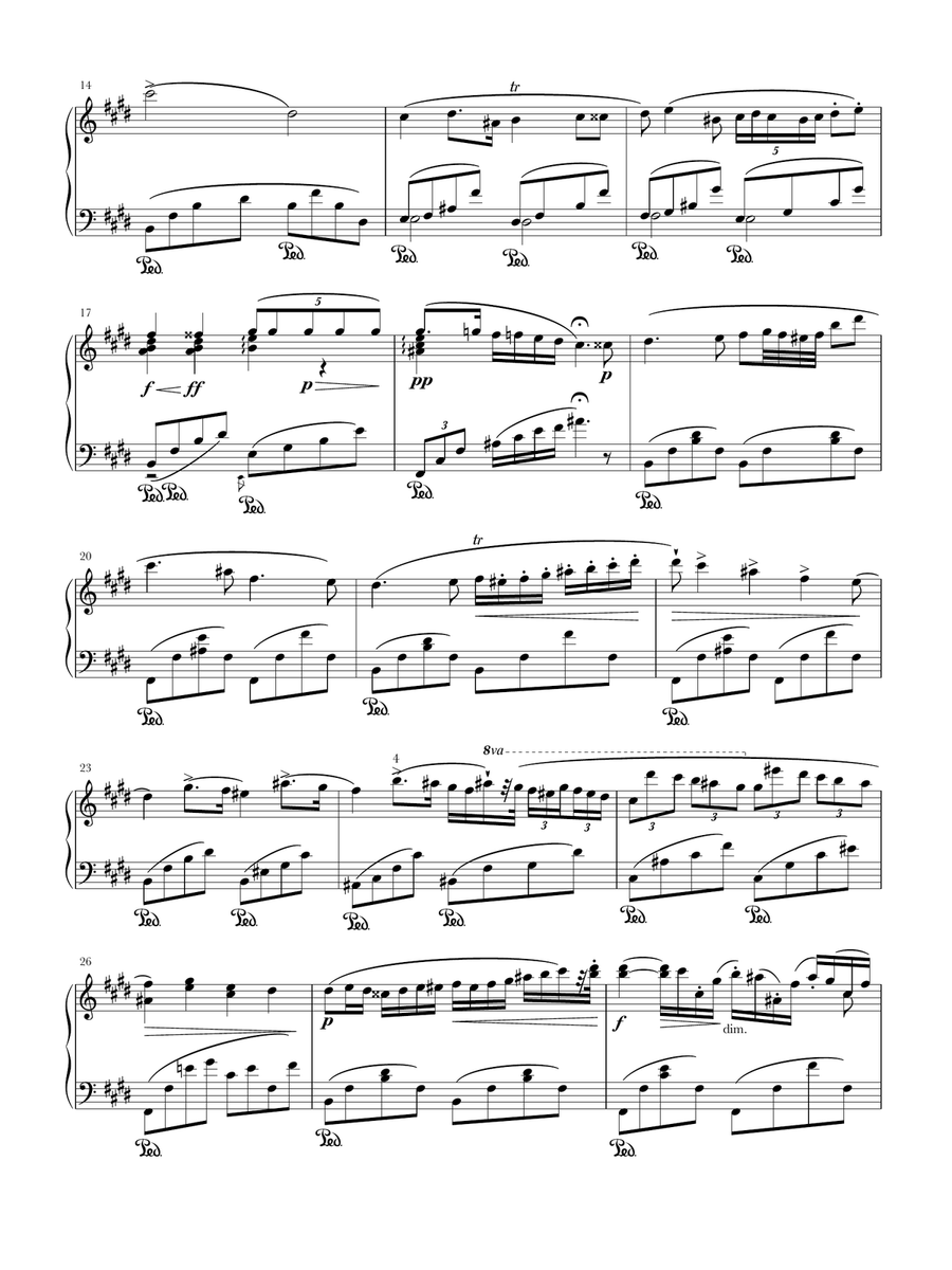 Chopin Piano Concerto no. 1 second movement excerpt Piano Method scores gallery preview page 2