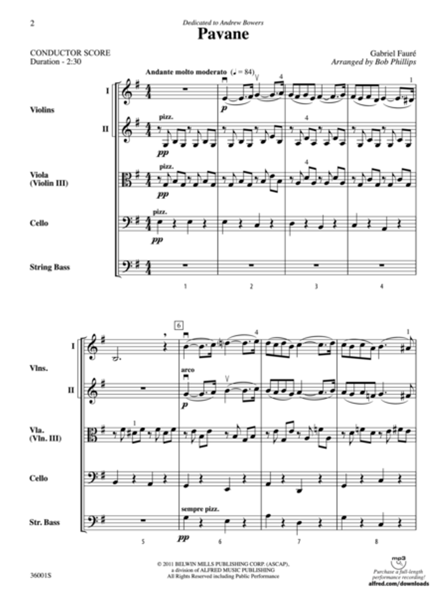 Pavane String Orchestra scores gallery preview page 2