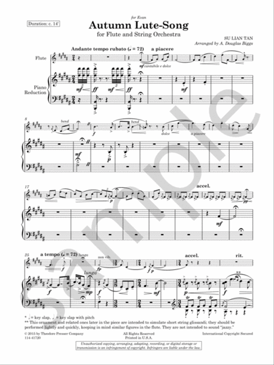 Autumn Lute-Song Chamber Music scores gallery preview page 3