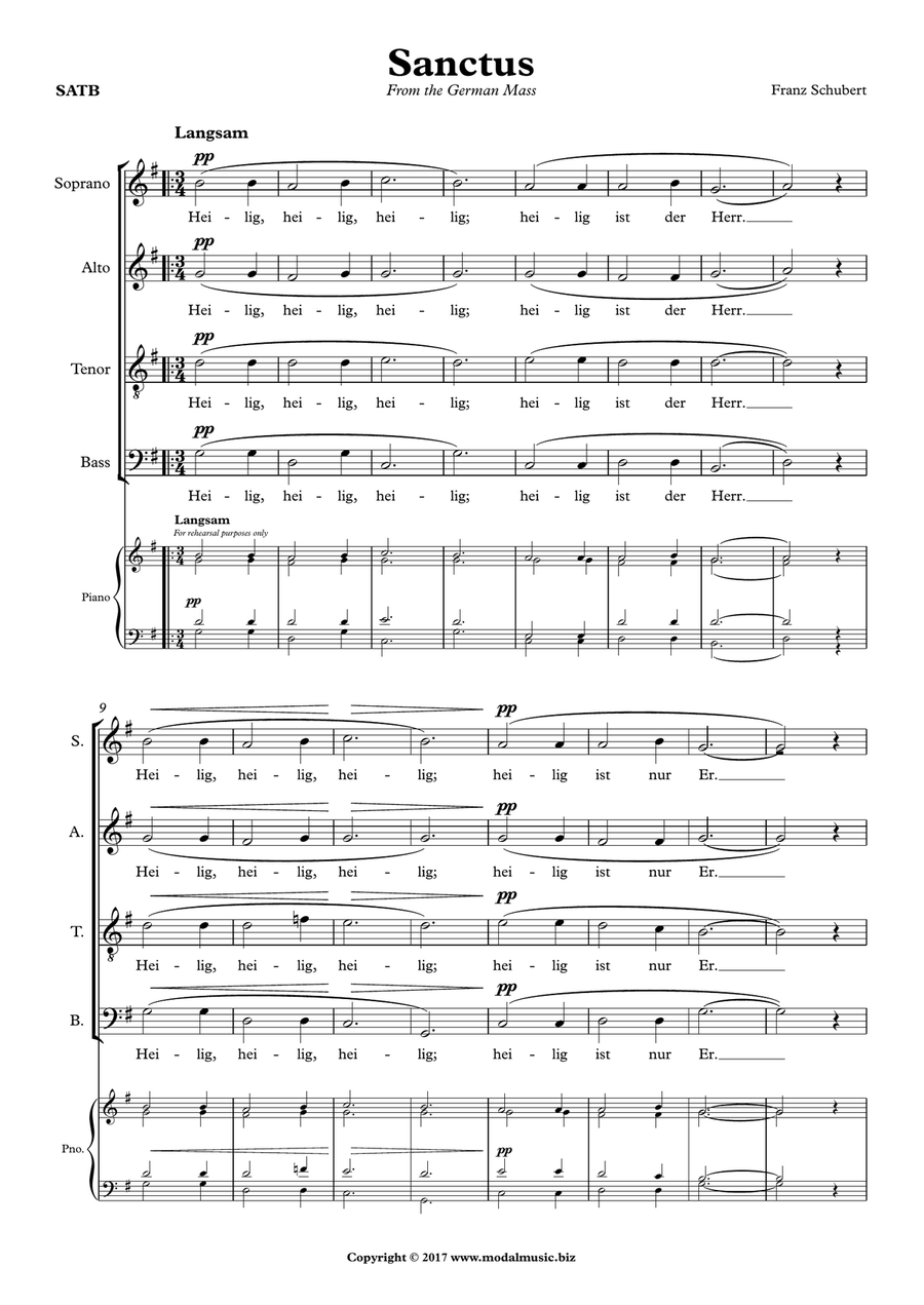 Sanctus (SATB) 4-Part scores gallery preview page 1