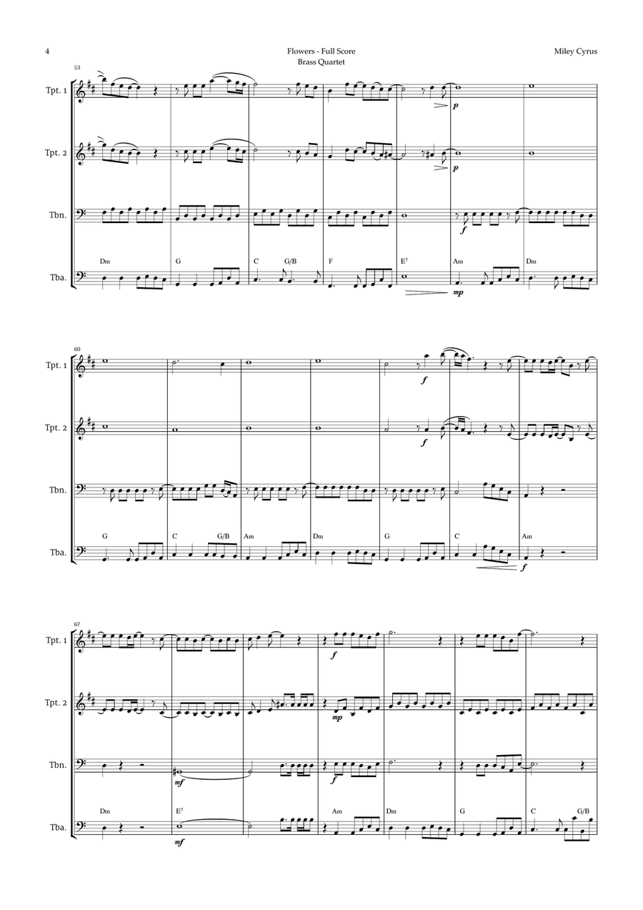 Flowers Brass Quartet scores gallery preview page 4