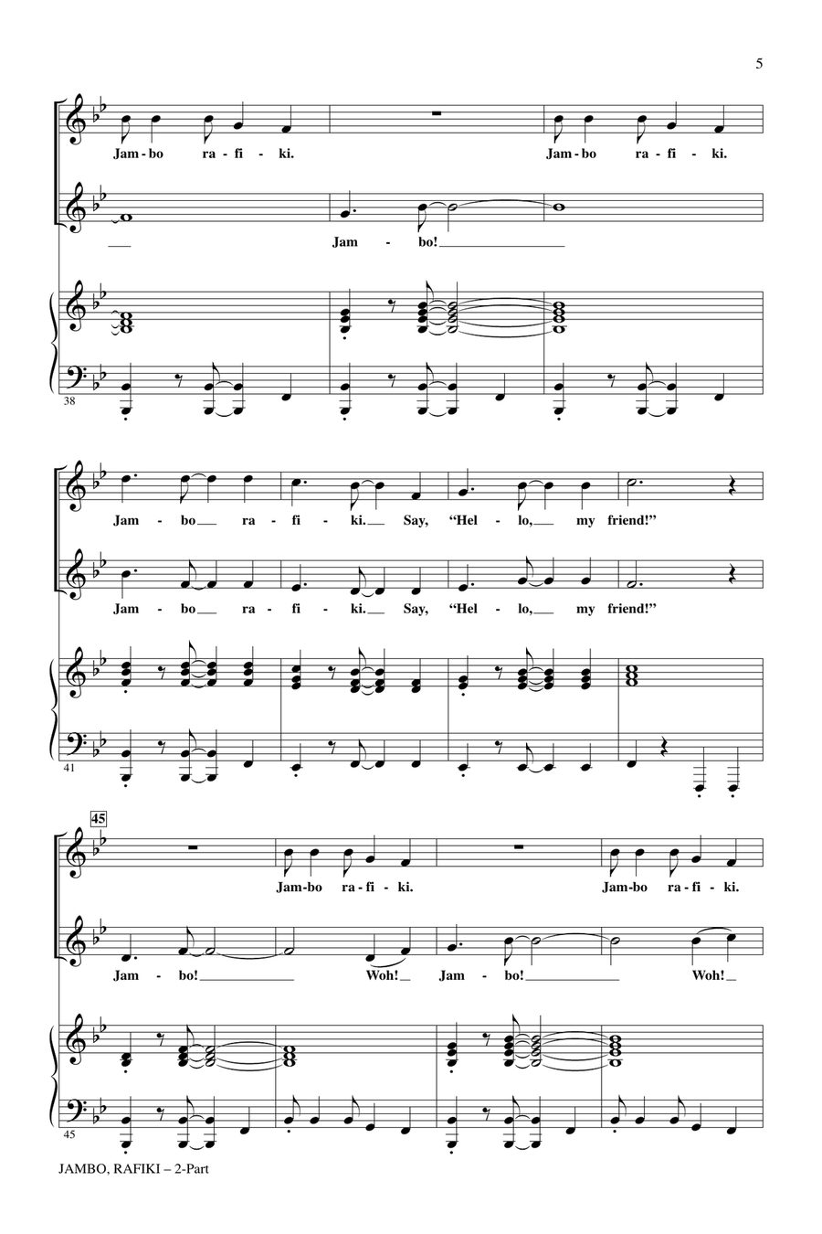 Jambo, Rafiki (Hello, Friend) 2-Part scores gallery preview page 4