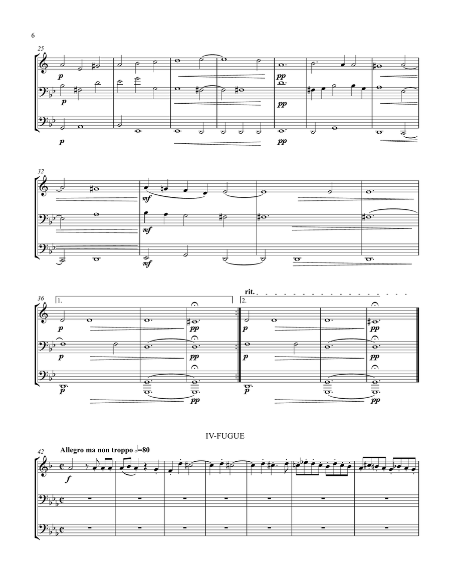 Suite for Trumpet, Trombone and Tuba Brass Ensemble scores gallery preview page 6