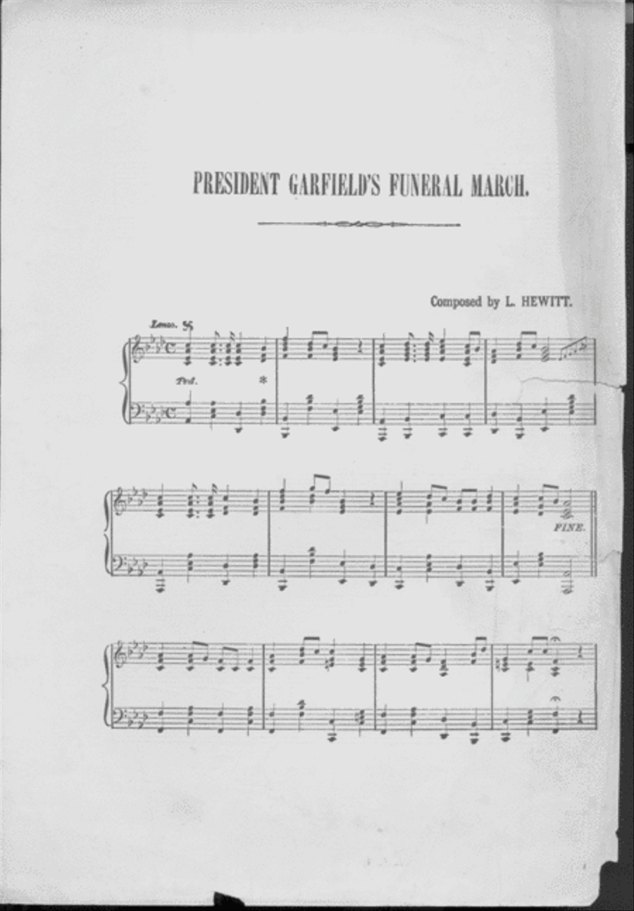 President Garfield's Funeral March. (Sympathetic) Piano Solo scores gallery preview page 2