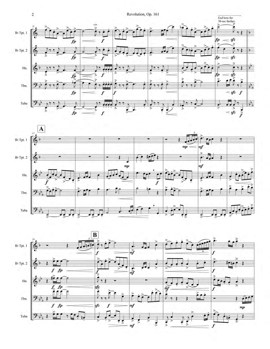 Revolution: The Birth of America, Op. 161 Brass Quintet scores gallery preview page 6