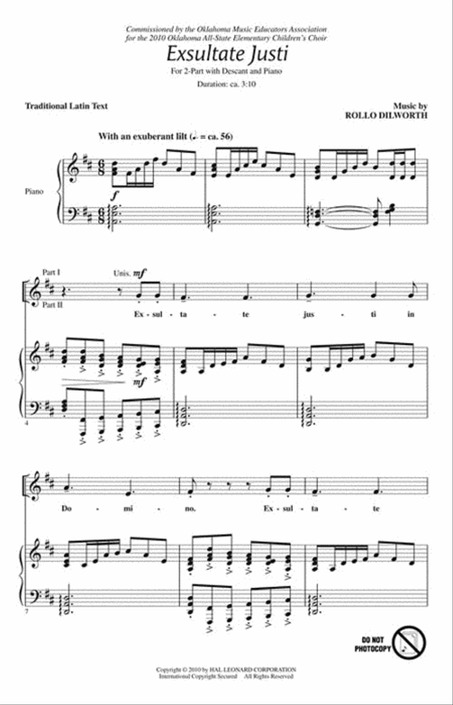 Exsultate Justi 2-Part scores gallery preview page 2