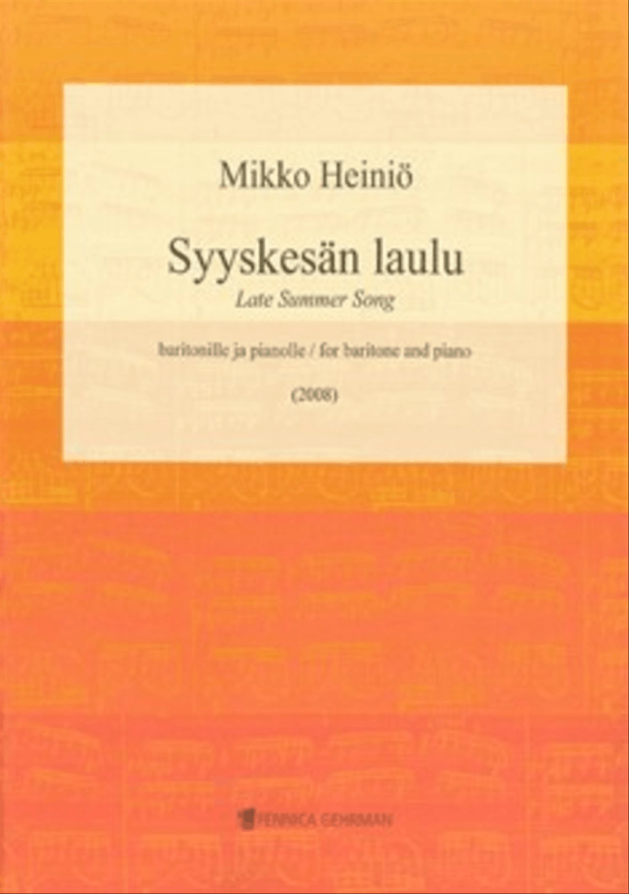Syyskesän laulu / Late Summer Song Baritone Voice scores gallery preview page 1