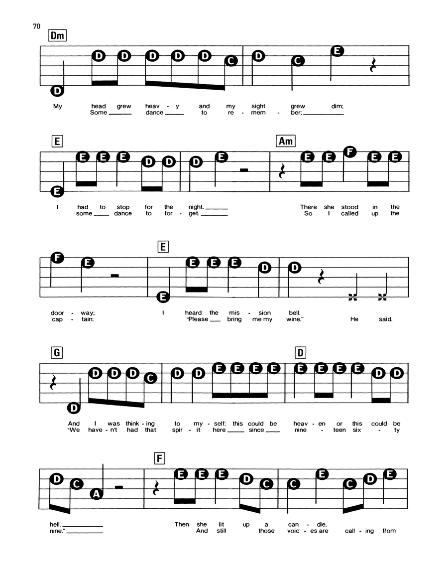 Hotel California Electronic Keyboard scores gallery preview page 2