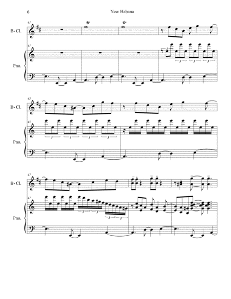 New Habana for Piano and Clarinet Clarinet Solo scores gallery preview page 6