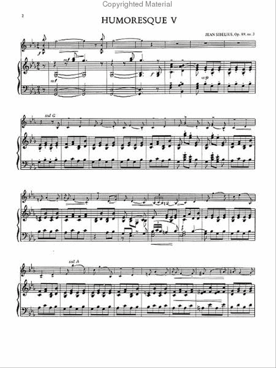 Jean Sibelius: Humoresque V Op.89 No.3 (Violin/Piano) Violin Solo scores gallery preview page 2