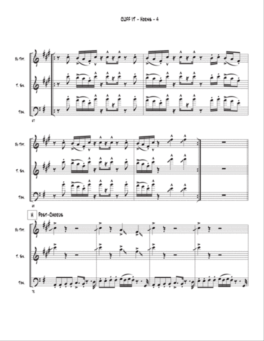 Cuff It Tenor Saxophone scores gallery preview page 4