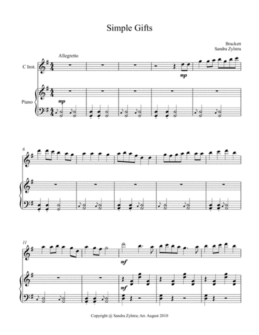Simple Gifts (treble C instrument solo) image number null