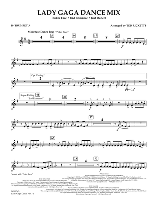 Lady Gaga Dance Mix - Bb Trumpet 3