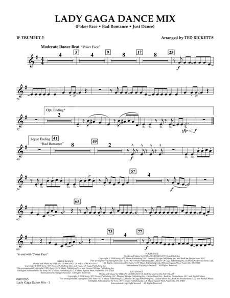 Lady Gaga Dance Mix - Bb Trumpet 3